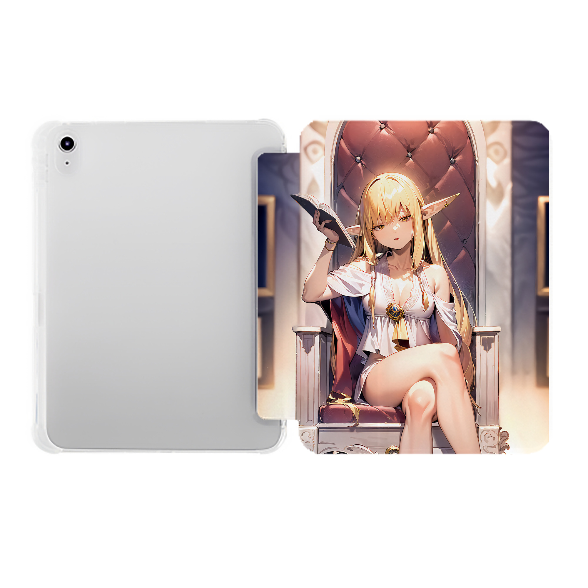 （画像用） 葬送のフリーレン Frieren IPad ケース ペン収納付き 三つ折りスタンド PUレザー×シリコン 対応機種9.5/10.5/10.9インチ
